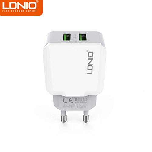 LDNIO Φορτιστής Πρίζας με 2 Θύρες USB-A 2.4A - Λευκός